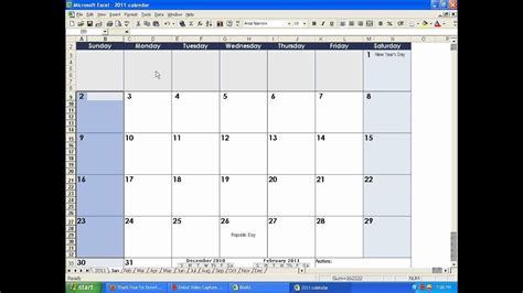 how to make a calendar in excel.